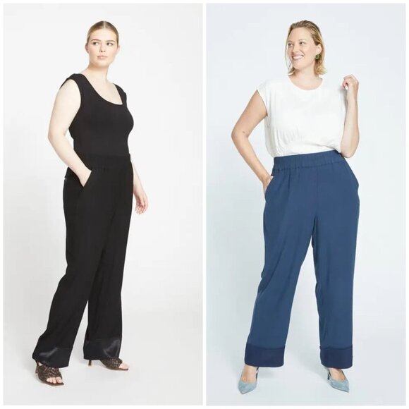 NWT Universal Standard Soiree Double Luxe Pull-On Pants Black Small 14-16 - Picture 2 of 12